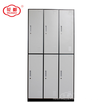 KD structure metal colorful 6 door GYM steel locker